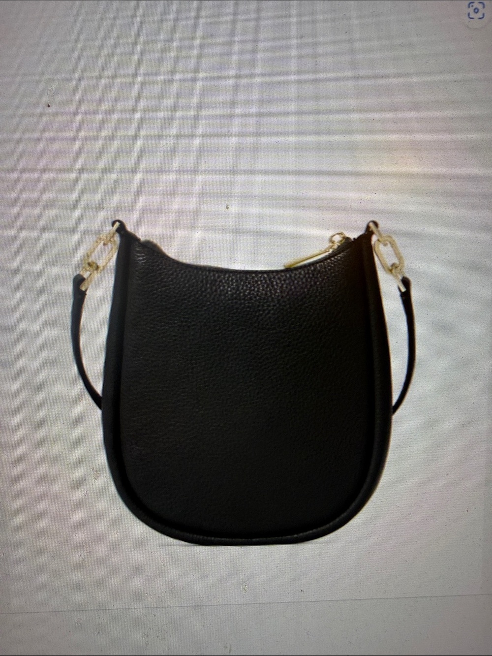 kate spade Black Pebbled Leather Hobo Shoulder Bag with Gold Spade Logo - Picture 5 of 6